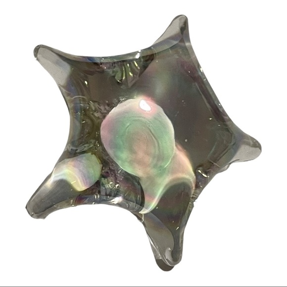 STAR paper weight hand blown glass iridescent. - Picture 8 of 10